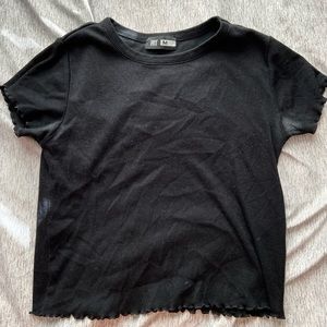 black lettuce trim short sleeve tee